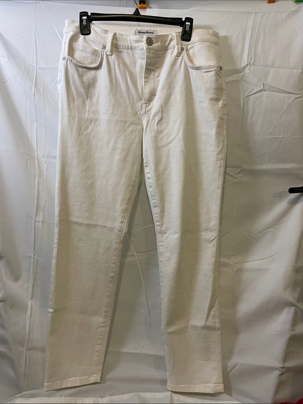 Tommy Bahama Leila white high rise ankle stretch Jean